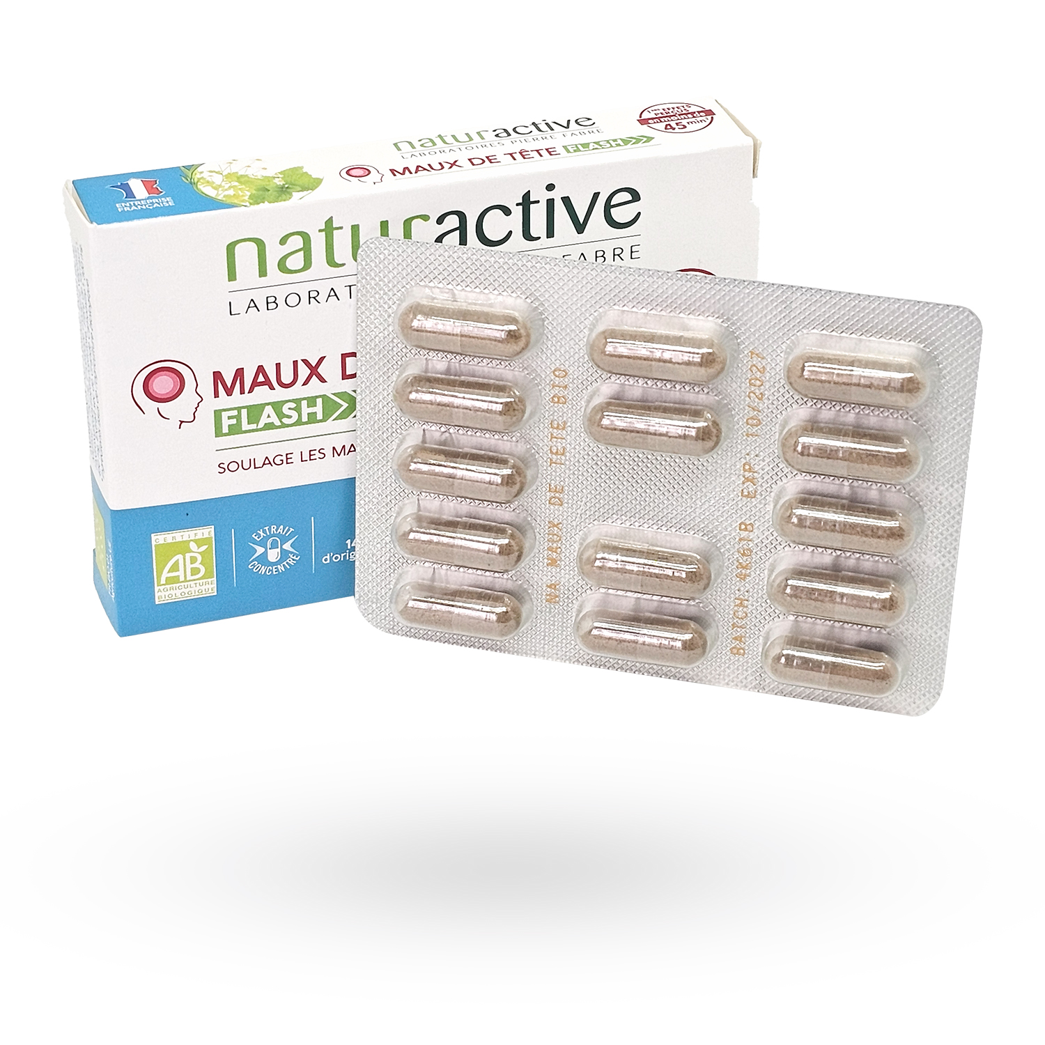 Naturactive maus de tête flash BIO 14 gélules